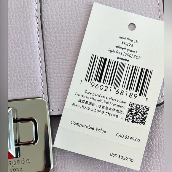 NWT Kate Spade Turnlock Mini Flap Crossbody Bag in Color Light
Frozen Lilac - Picture 8 of 8